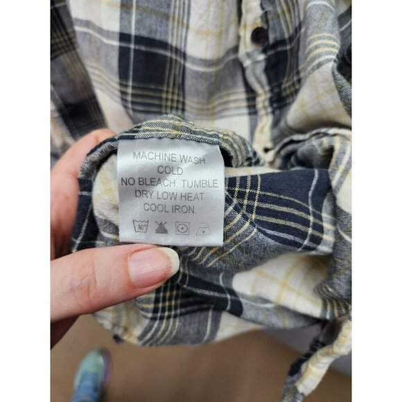 Walls Authentic Ranch Wear Plaid Flannel Shirt Long Sleeve Button-Up X Large - Picture 4 of 6
